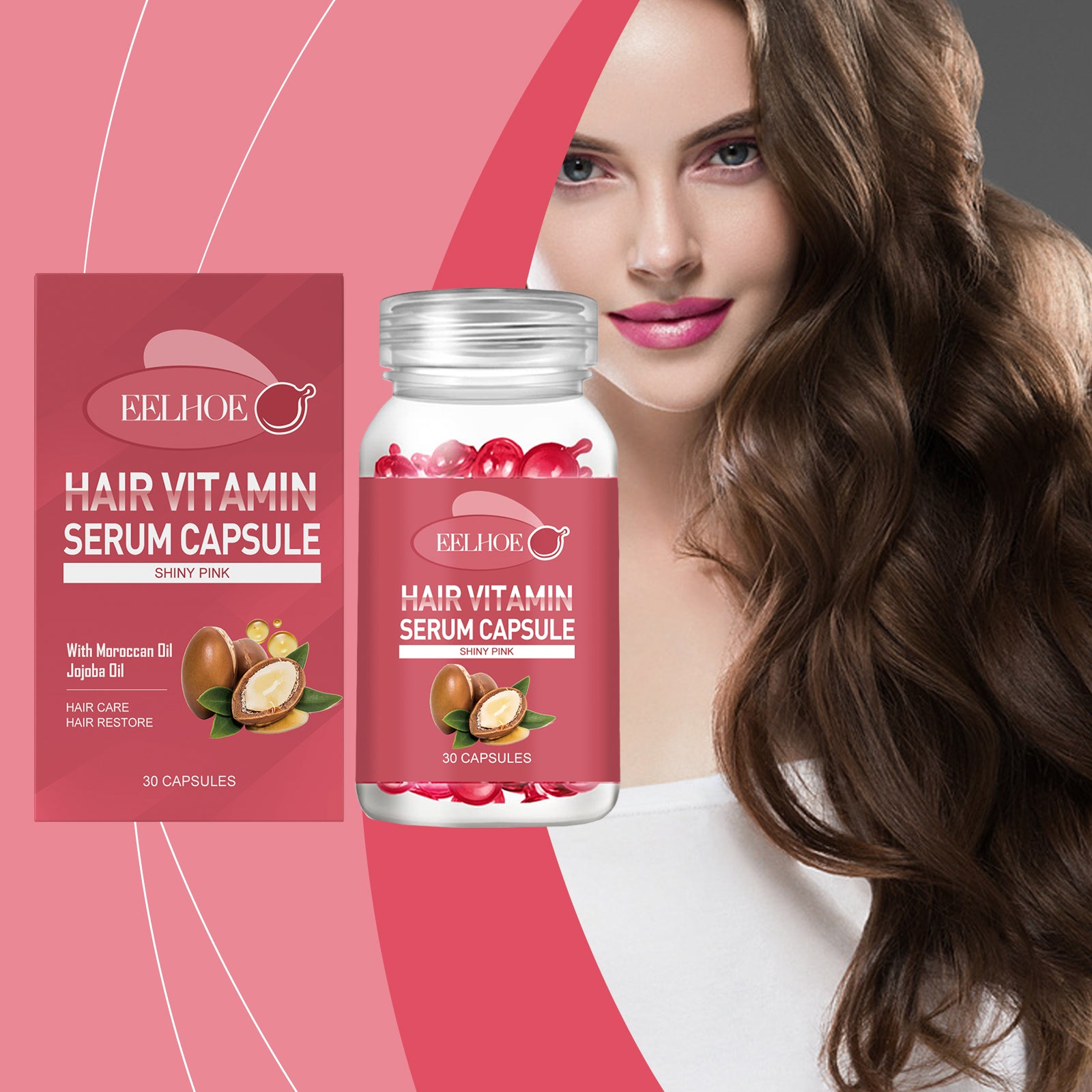EELHOE Hair Oil Care Capsules - Relieve Dry, Frizzy, Split Ends For Smooth Hair Care Hair Oil.